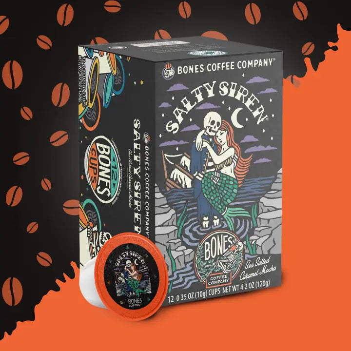 Bones Coffee Company - Salty Siren Flavored Coffee | 12oz | Whole Bean & Ground